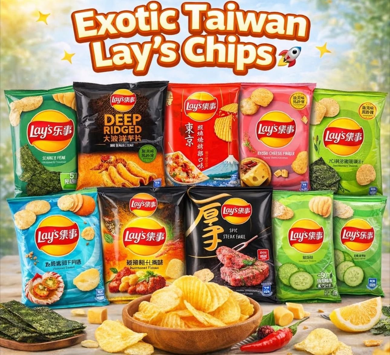 Exotic Taiwan Lays chips at Local Store smoke shop St Petersburg — Deep Ridged Tokyo BBQ